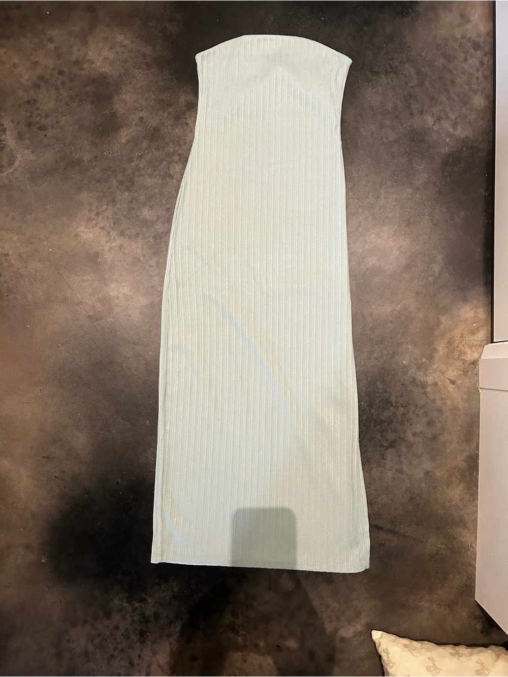 H&M Strapless Ribbed Maxi Dress in Light Mint